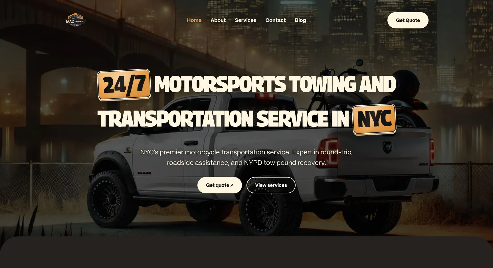 MAD Transpo NYC homepage